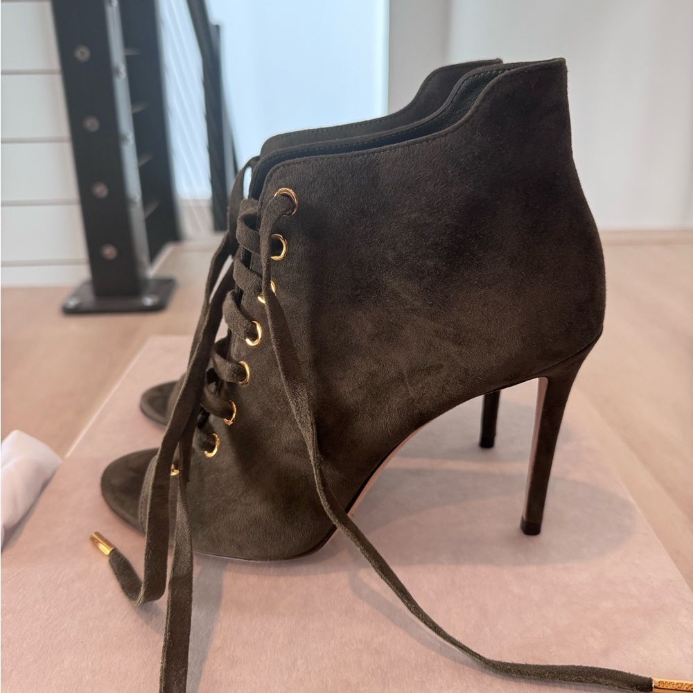 Jimmy Choo Mavy Green Suede Bootie